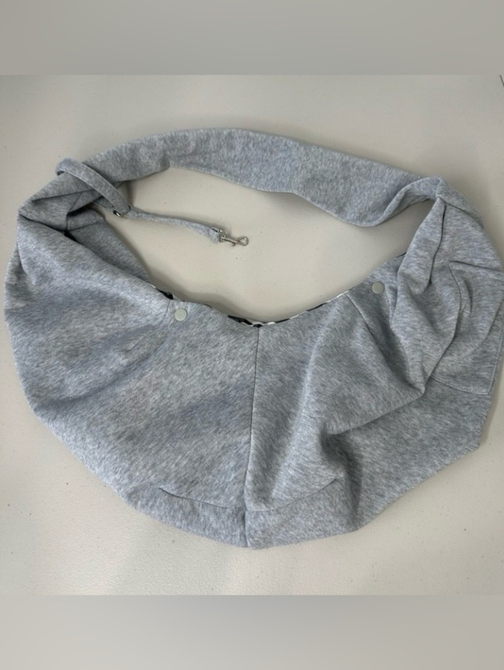 Tomkas Grey Dog Sling Dog Carrier Size M Comfortable Puppy Lined Plaid